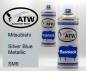 Preview: Mitsubishi, Silver Blue Metallic, SM9: 400ml Sprühdose + 400ml Klarlack - Set, von ATW Autoteile West.